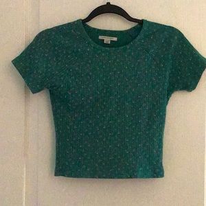 Green shirt with small flower pattern!